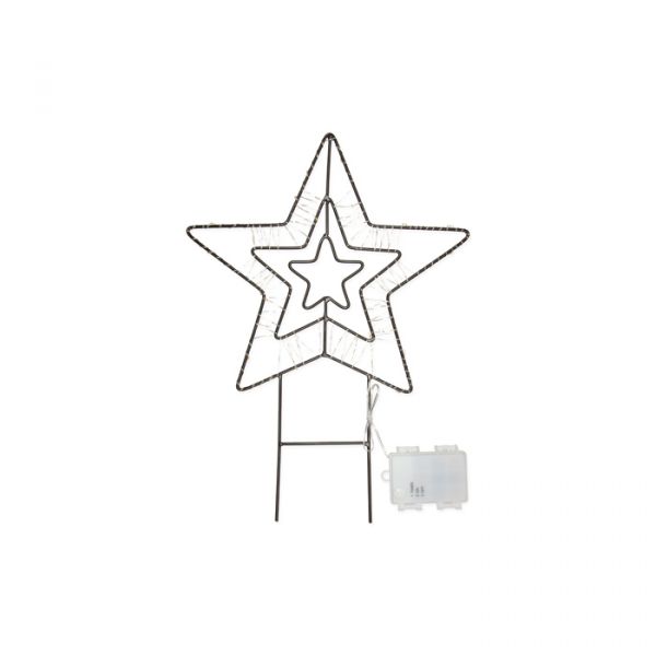 LED-Metall-Stecker "Stern", Gartenstecker, LED-Weihnachtsdeko outdoor 22306 black Hauptbild Detail