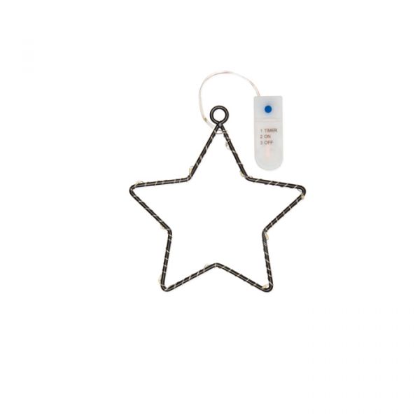 LED-Metall-Hänger "Stern", LED-Weihnachtsdeko 22310 black Hauptbild Detail