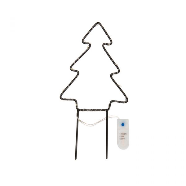 LED-Metall-Stecker "Baum", LED-Weihnachtsdeko 22313 black Hauptbild Detail