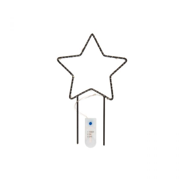 LED-Metall-Stecker "Stern", LED-Weihnachtsdeko 22314 black Hauptbild Detail