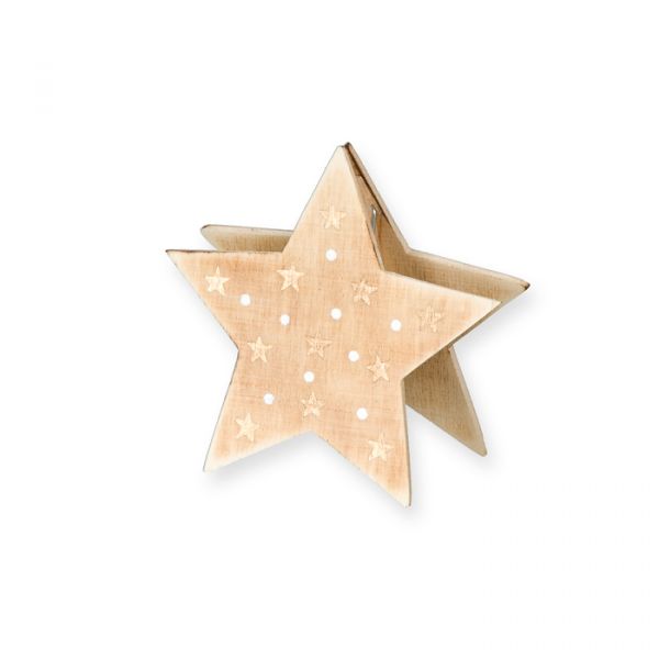 Holz-Aufsteller/-Kartenhalter 22420 natural/gold - star Hauptbild Detail