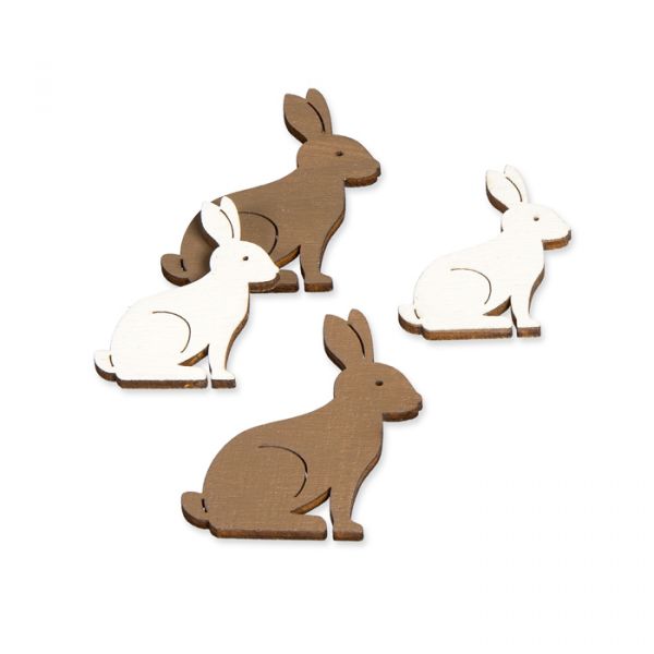 Holz-Streudeko brown/white - rabbit Hauptbild Listing