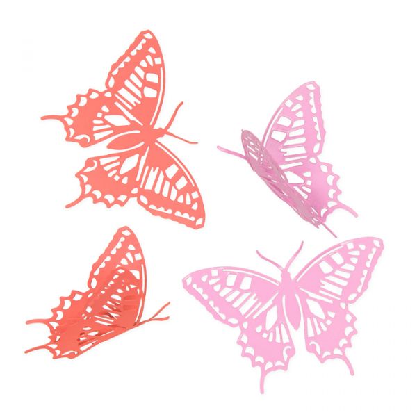 Metall-Deko "Schmetterlinge" pink/coral Hauptbild Listing