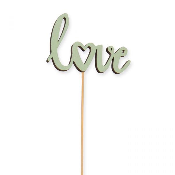 Holz-Stecker "love" 22820 green Hauptbild Detail