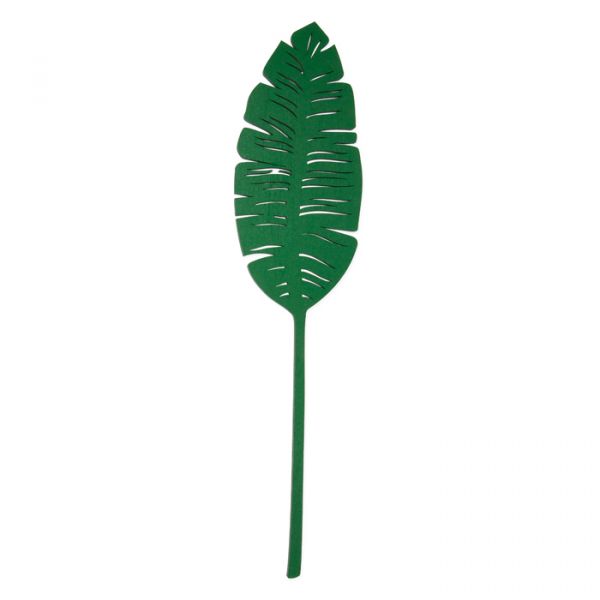 Holzdeko "Blatt" tropical green Hauptbild Detail