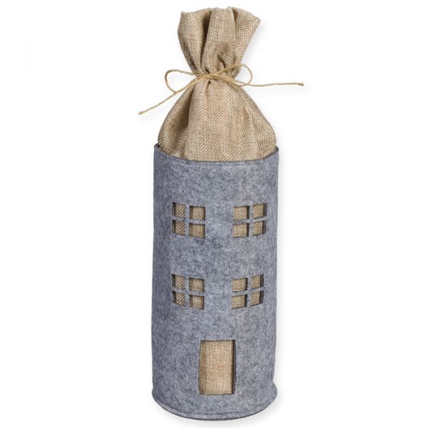 Geschenktasche "Haus" light grey/natural Hauptbild Detail