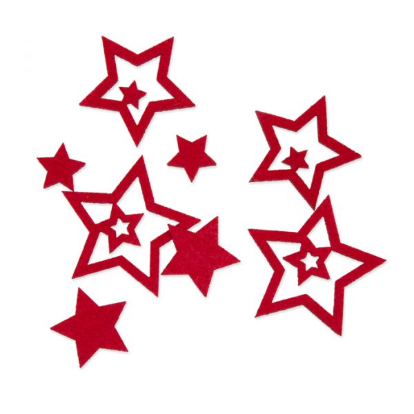 Filzsortiment "Sterne" 3 Formen und 4 Größen im Set 23181 red Hauptbild Listing