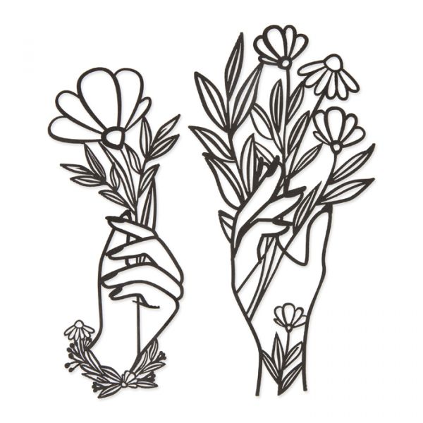Paper Cutting "Flower Hand" 23216 black Hauptbild Detail