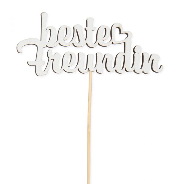 Holz-Stecker "beste Freundin" 23283 white Hauptbild Detail