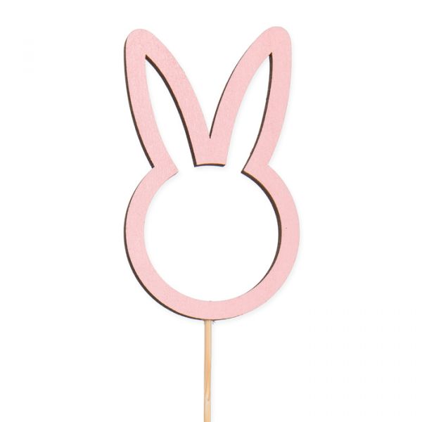 Holz-Stecker "Hasenkopf" 23288 rose Hauptbild Detail