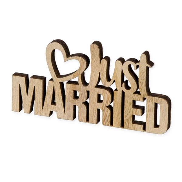 Holz-Aufsteller "Just MARRIED" 23292 natural Hauptbild Detail