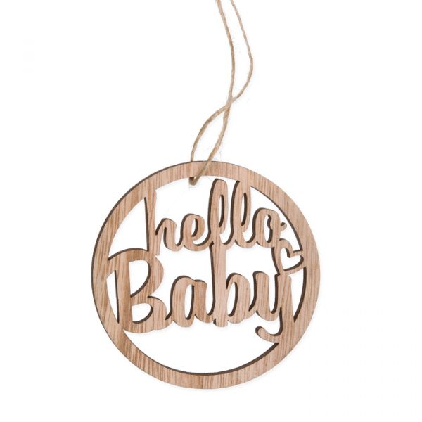 Holz-Hänger "hello Baby" 23312 natural Hauptbild Detail