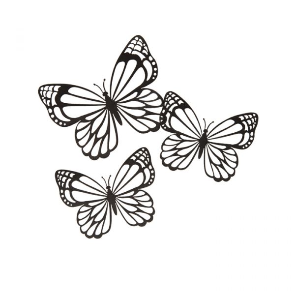 Paper Cutting "Schmetterlinge" 5-teilig 23313 black Hauptbild Listing