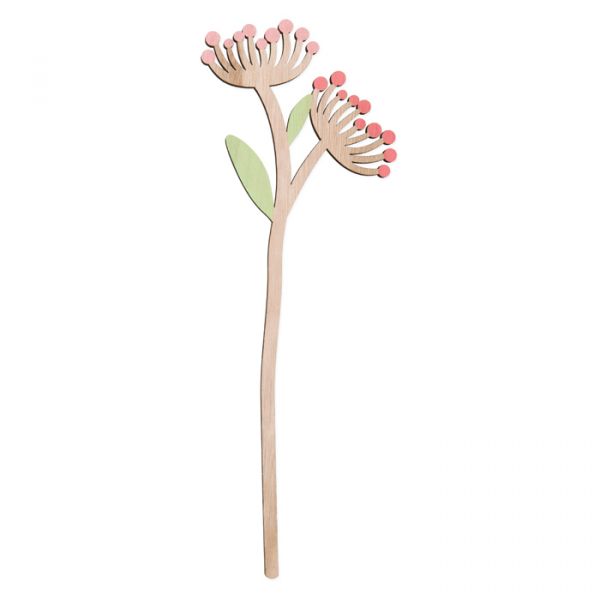 Holz-Stecker "Blume" 23325 rose/blush rose/green/natrual Hauptbild Detail