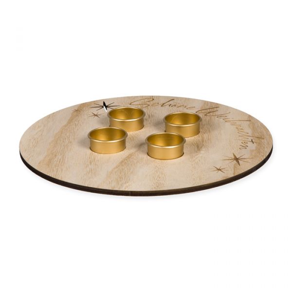Holz-Kerzentablett "Schöne Weihnachten", Ø ca. 30 cm 23366 natural Hauptbild Listing