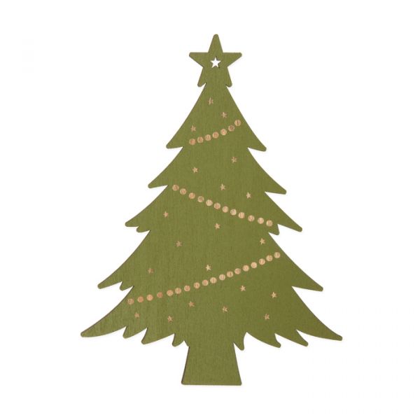 Holz-Deko "Weihnachtsbaum" 15,5 x 20 cm 23367 olive green Hauptbild Detail