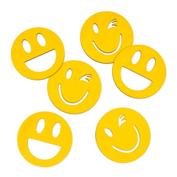 Holz-Streusortiment "Smileys" 23380 yellow Hauptbild Listing