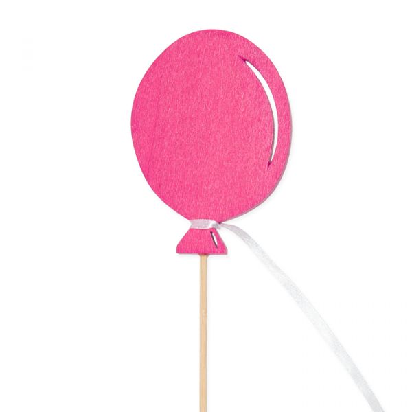 Holz-Stecker "Ballon" ,Pflanzenstecker Blumenstecker cake topper 23389 pink Hauptbild Detail