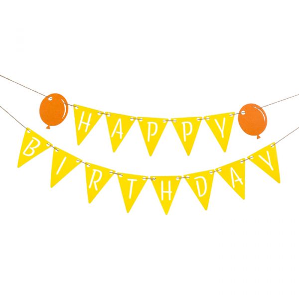 Wimpelgirlande "HAPPY BIRTHDAY" 23411 orange/lemon Hauptbild Listing