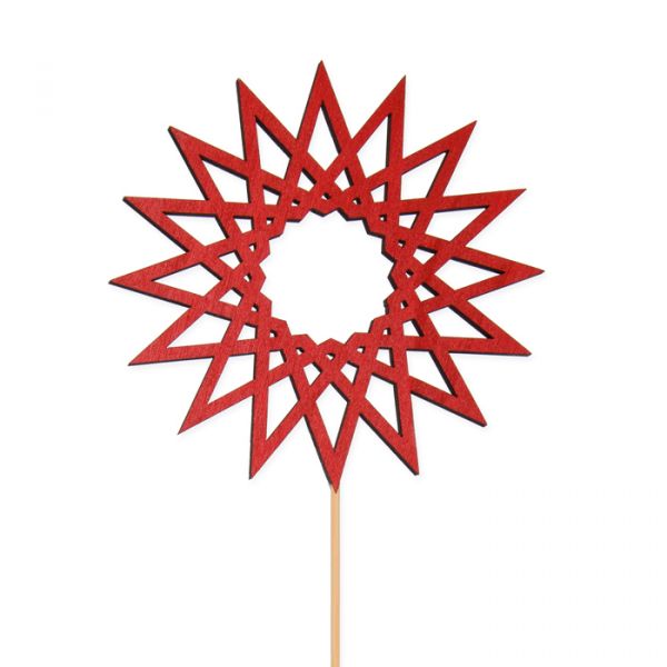 Holz-Stecker "Stern" 23426 red Hauptbild Detail