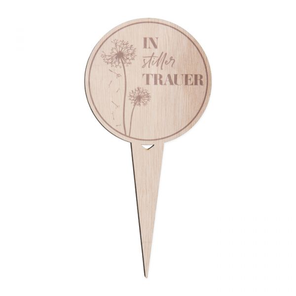 Holz-Stecker "IN stiller TRAUER", für Trauer und Gedenken 23432 natural/brown Hauptbild Detail