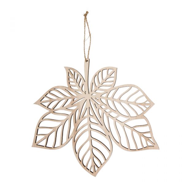 Holz-Hänger "Blatt", Wanddeko, Dekohänger 23447 natural Hauptbild Detail