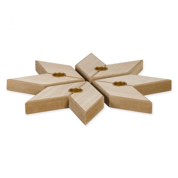 Holz-Kerzenhalter-Set "Stern" 23456 natural Hauptbild Listing