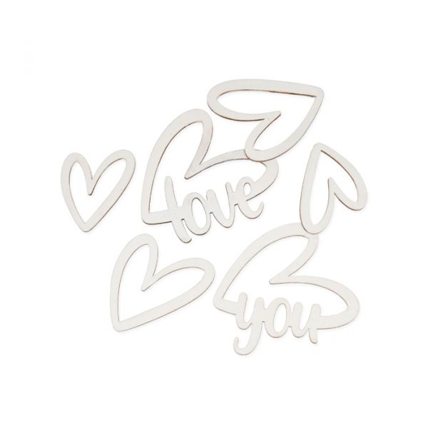 Holz Streusortiment "love you" 23465 white Hauptbild Listing