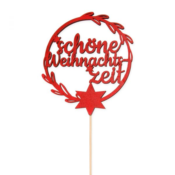 Holz-Stecker "schöne Weihnachtszeit" 23493 red Hauptbild Detail