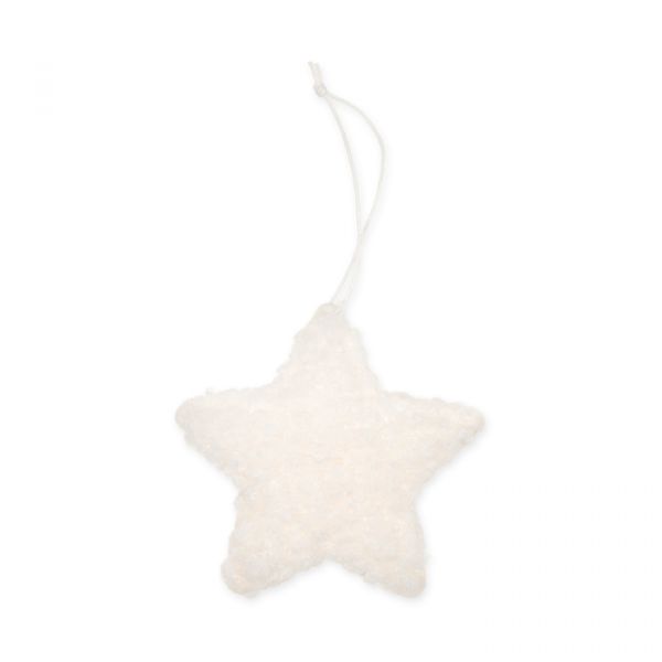 Teddyfell-Hänger "Stern", Weihnachtsanhänger 23507 off-white Hauptbild Detail
