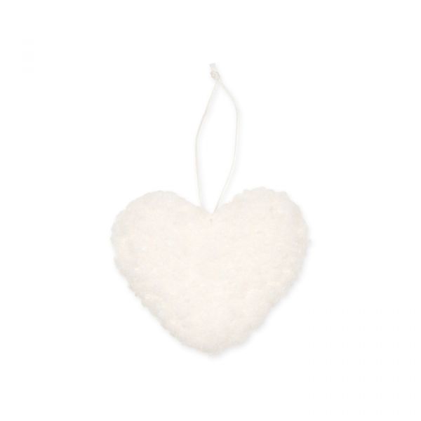 Teddyfell-Hänger "Herz", Weihnachtsanhänger 23508 off-white Hauptbild Detail