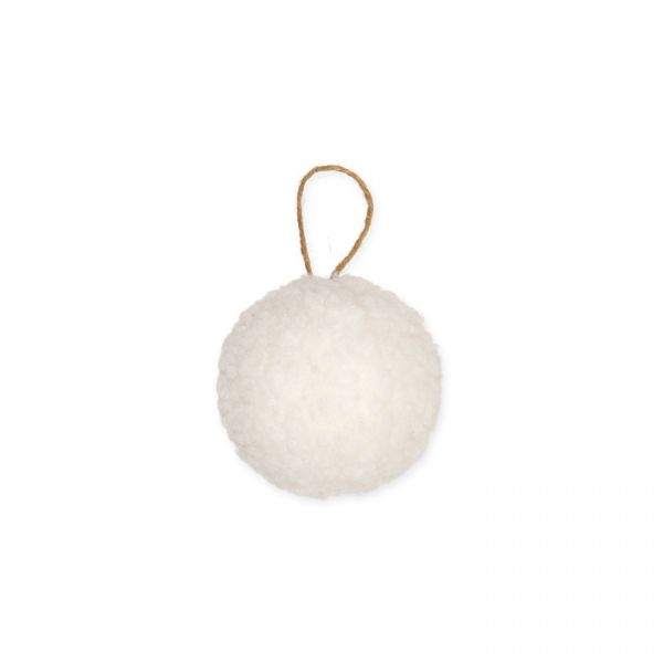 Teddyfell-Kugel, Kunstfell-Weihnachtskugel 23525 off-white Hauptbild Detail