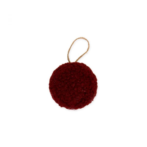 Teddyfell-Kugel, Kunstfell-Weihnachtskugel 23525 wine red Hauptbild Detail