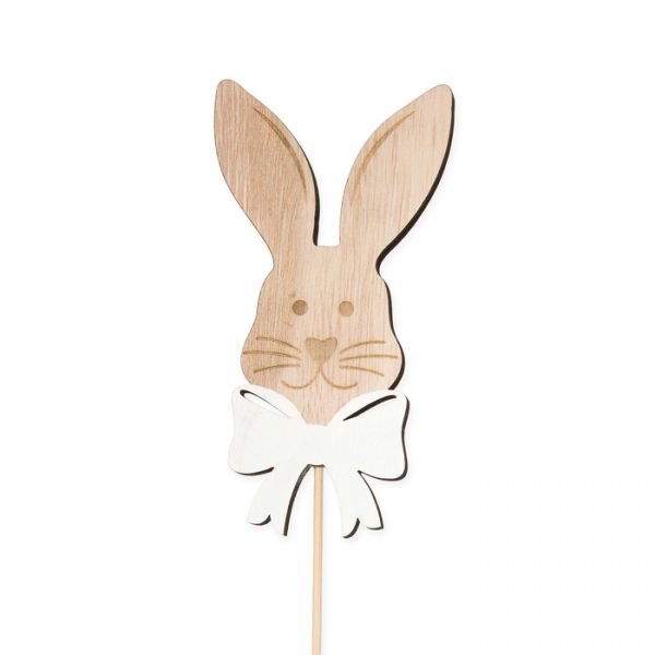 Holz-Stecker "Hase" 23534 white/natural Hauptbild Detail