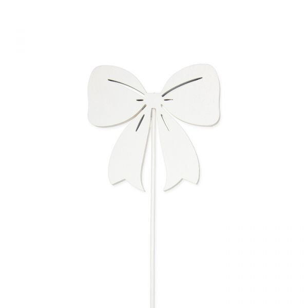 Holz-Stecker "Schleife" 23535 white Hauptbild Detail