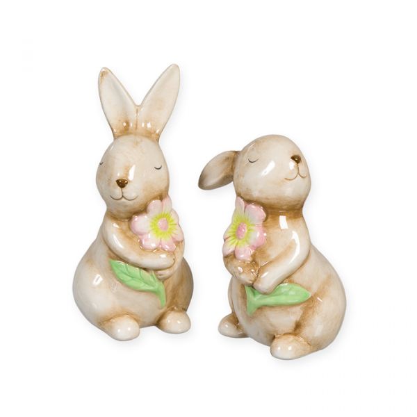 Porzellan-Aufsteller "Hase", Osterdeko, Porzellanfigur Hase 23562 natural Hauptbild Detail