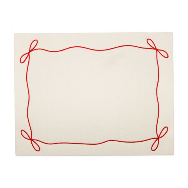Filz-Tischset "Schleifen" 23575 cream/red Hauptbild Detail