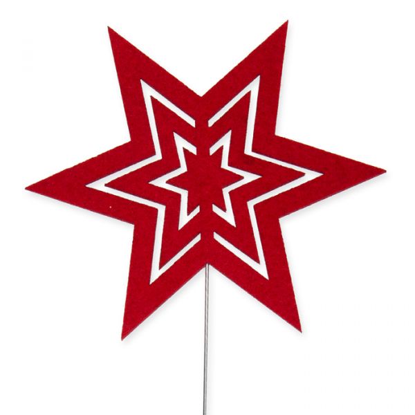 Pflanzenstecker "Stern", Blumenstecker, Outdoor Stecker 23579 red Hauptbild Detail