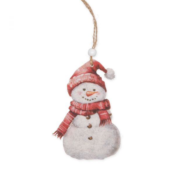Filz-Hänger "Schneemann" 23599 white/red/natural Hauptbild Detail