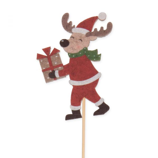 Filz-Stecker "Elch" 23602 red/green/natural Hauptbild Detail