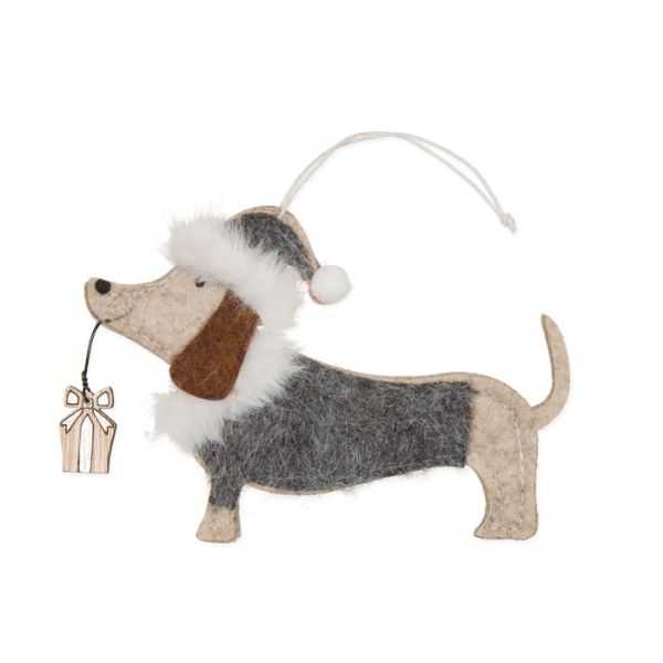 Filz-Hänger "Hund", Weihnachtshänger 23605 grey/natural Hauptbild Detail