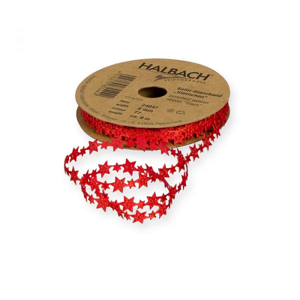 Satin-Stanzband "Sternchen" 24047 red Hauptbild Listing