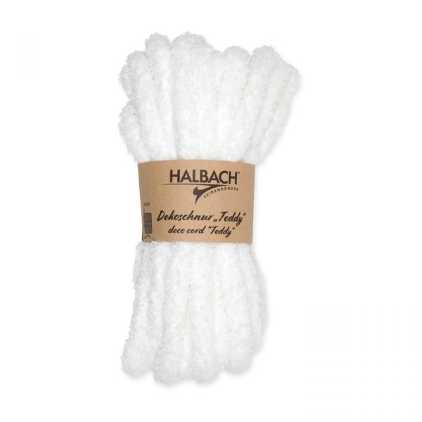 Dekoschnur "Teddy", Schlauch aus Teddystoff 24082 white Hauptbild Detail