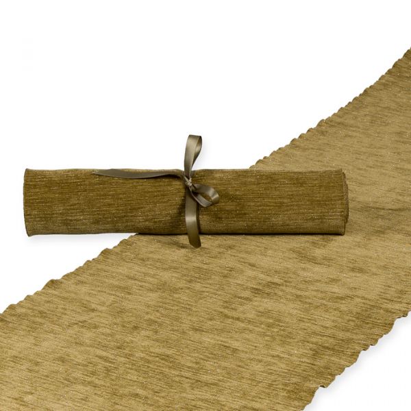 Dekostoff/Tischläufer "Chenille-Samt" 24261 olive green Hauptbild Listing
