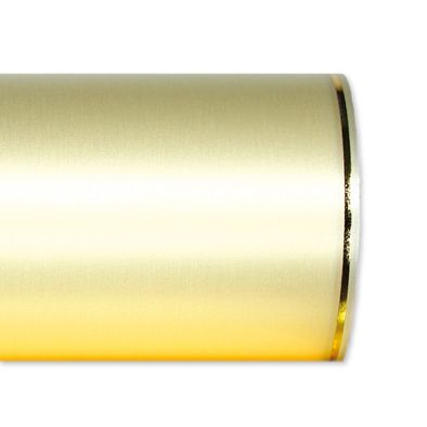 Schnittsatin / farbig mit Randstreifen in hochglänzendem Gold 2501 cream Hauptbild Detail
