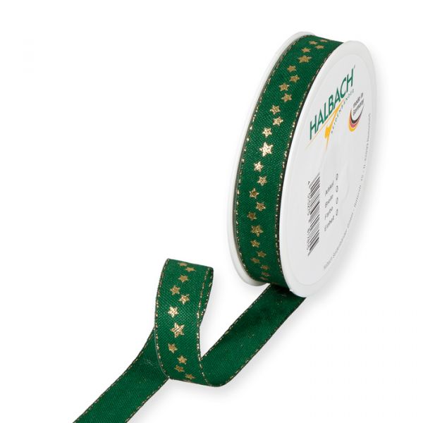 Druckband "Sternchen" Lurexkanten 295 dark green/gold Hauptbild Listing