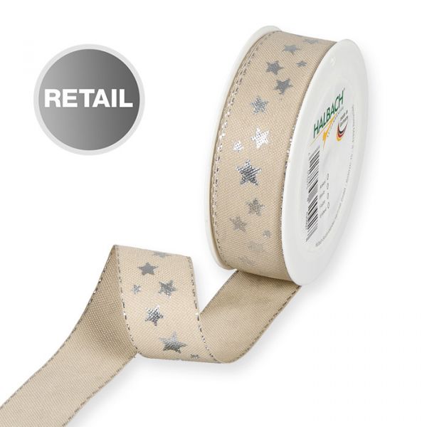 Druckband "Sternchen" 295R linen/silver Hauptbild Listing