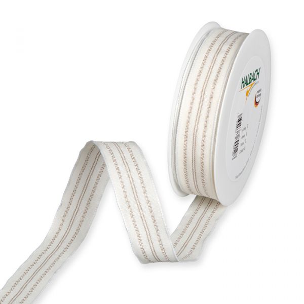 Streifenband Baumwoll-Optik 3041 cream/white Hauptbild Listing