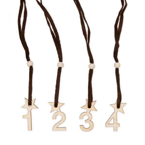 Adventkalender-Hänger "1-24" mit Holzperlen 30547 natural Hauptbild Detail