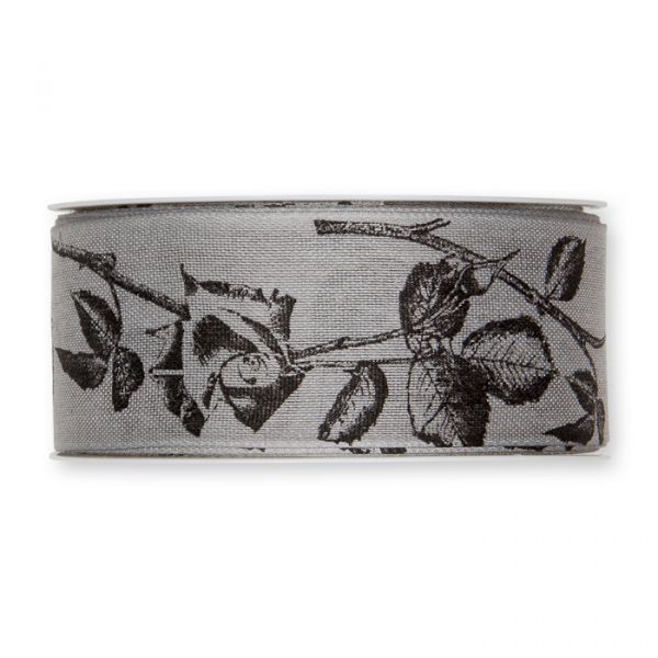 Druckband "Rosen" grey/black Hauptbild Detail